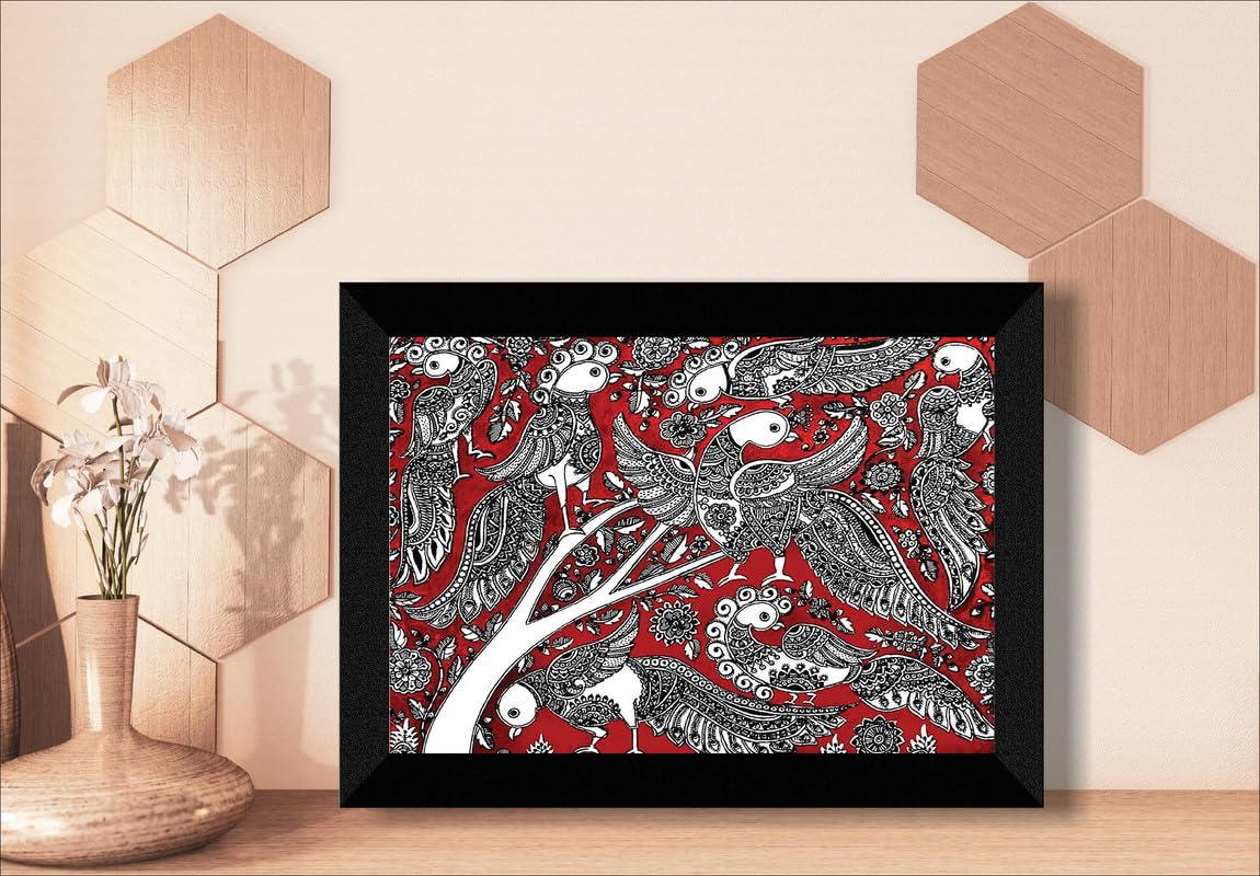 SAF paintings Madhubani Traditional Black frame painting for Wall Decoration SA-SANFK33398