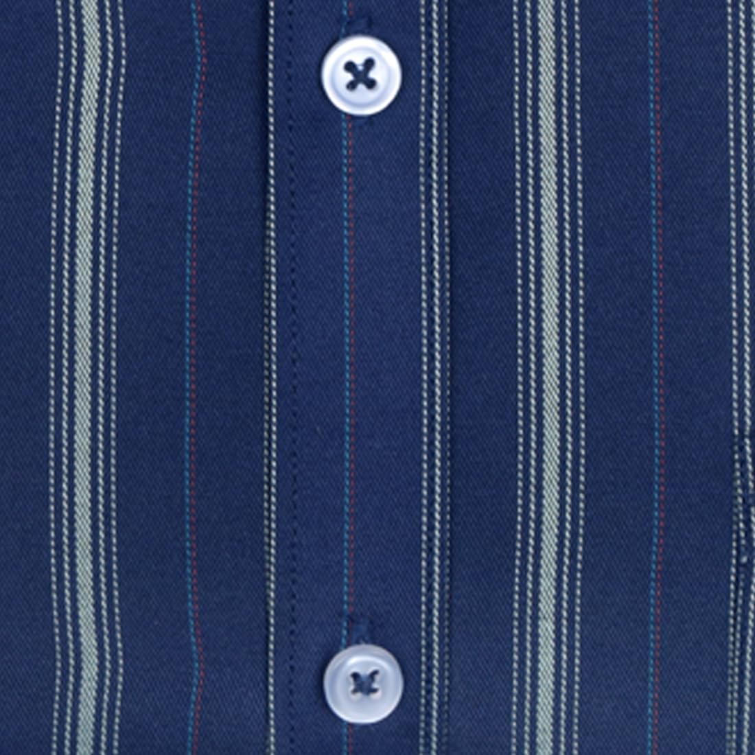 ACCOX Men's Cotton Half Sleeves Dark Striped Regular Fit Formal Shirt for Men
