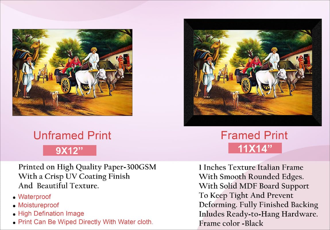 SAF paintings Village Art Black frame painting for Wall Decoration,Home and Office OL-SANFK33334