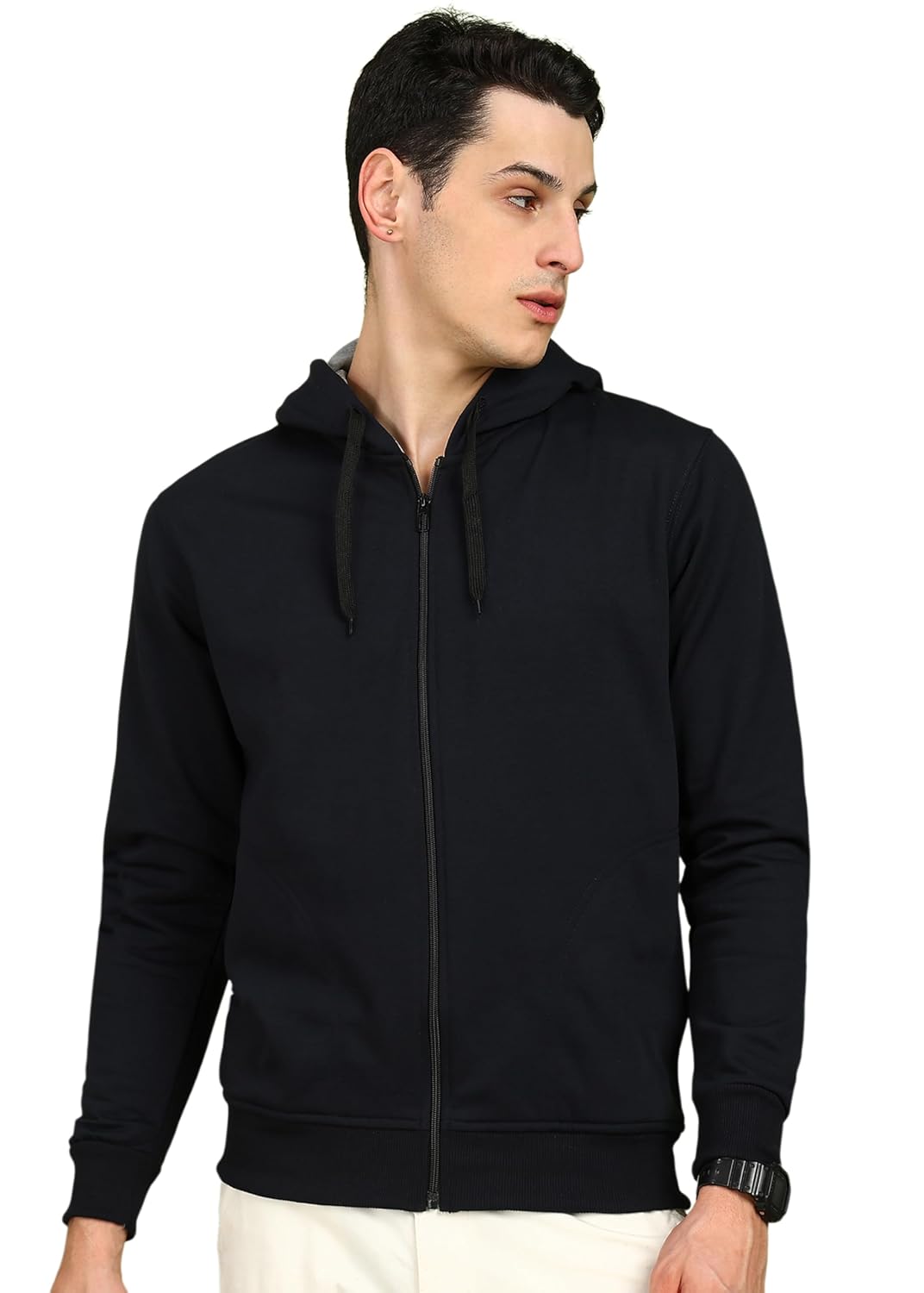 Buy Online Alan Jones Clothing Men's Cotton Hooded Sweatshirt