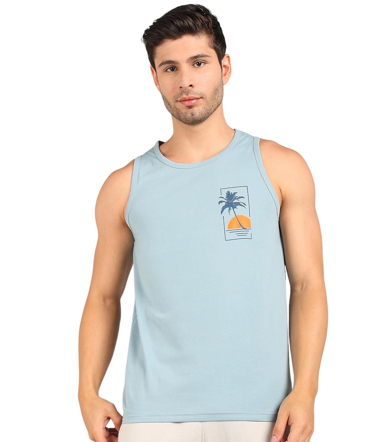 Alan Jones Clothing Men's Cotton Sleeveless Regular Fit T-Shirt-1