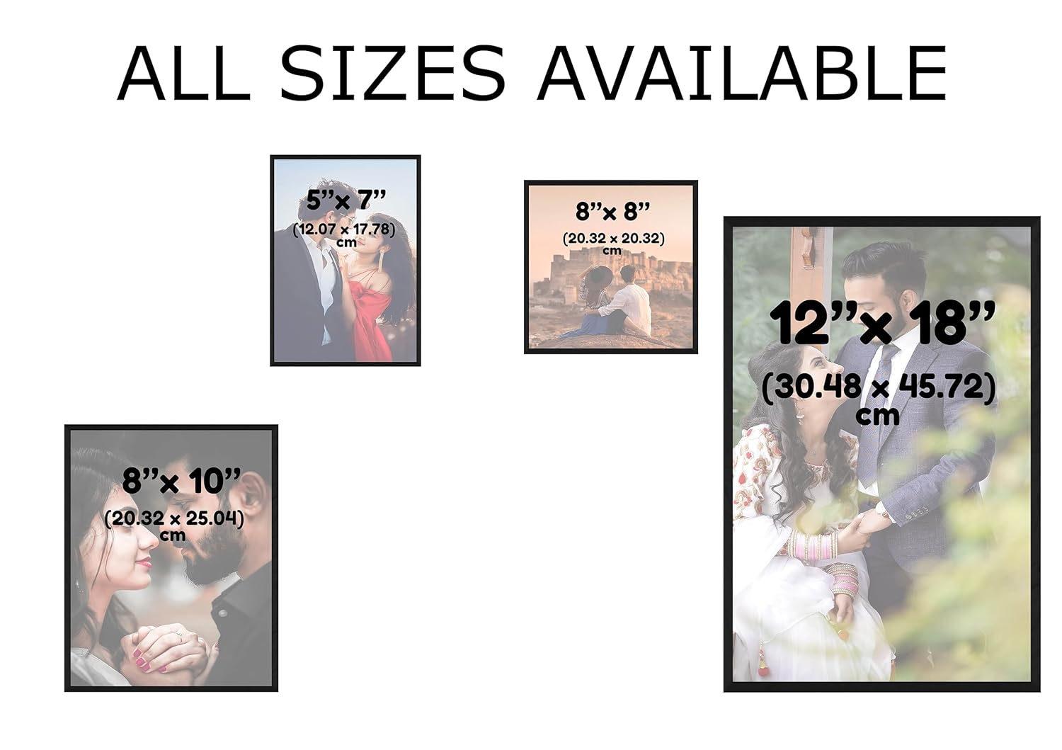 SAF paintings Customized Black Frame Photo Frame For home And wall décor,Living Room And Bedroom||Personalized Photo Frame Couple,Family,and Friends||perfect for birthday,valentine and wedding gift CPF-09