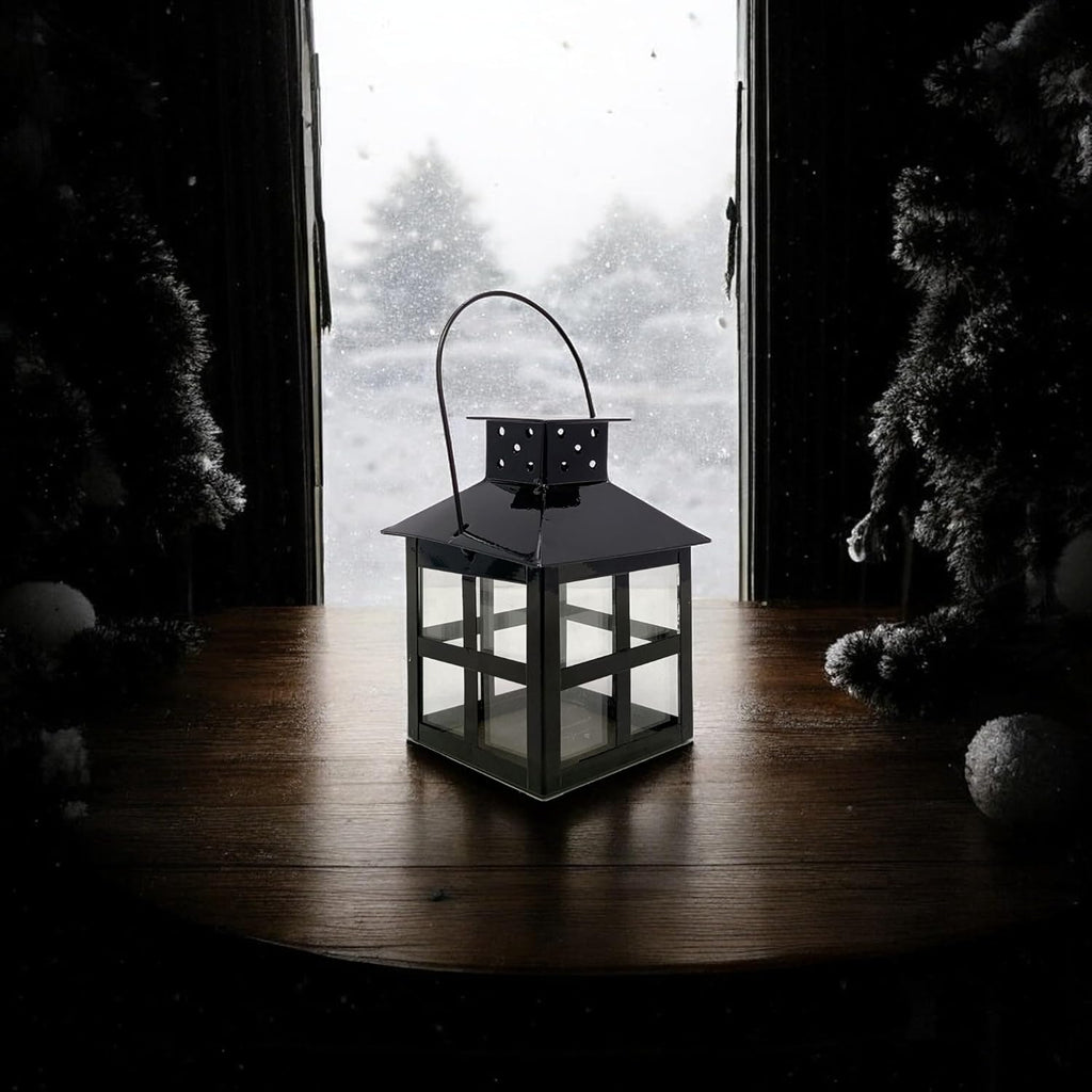 Extreme Karigari Metal Lantern for Home Decor | Tealight Candle Holder | Ideal for Diwali, Festivals, Christmas, New Year | Home Decor (Black)