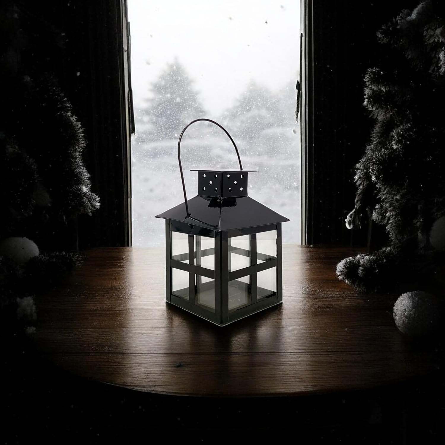 Extreme Karigari Metal Lantern for Home Decor | Tealight Candle Holder | Ideal for Diwali, Festivals, Christmas, New Year | Home Decor (Black)