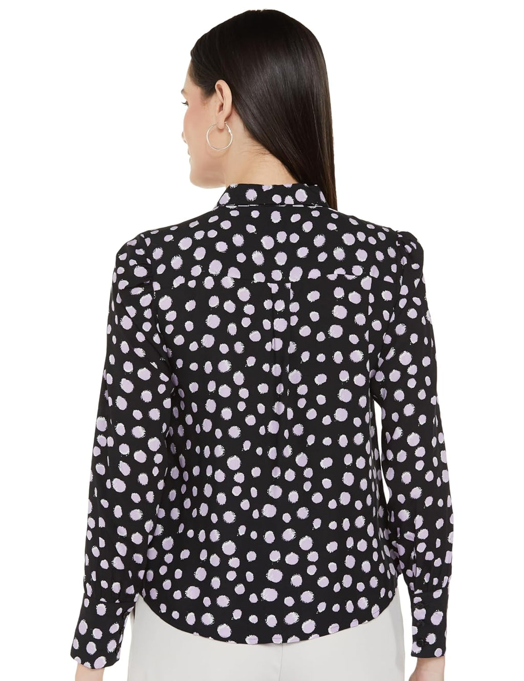 Allen Solly Women's Black Printed Full Sleeve Casual Shirt