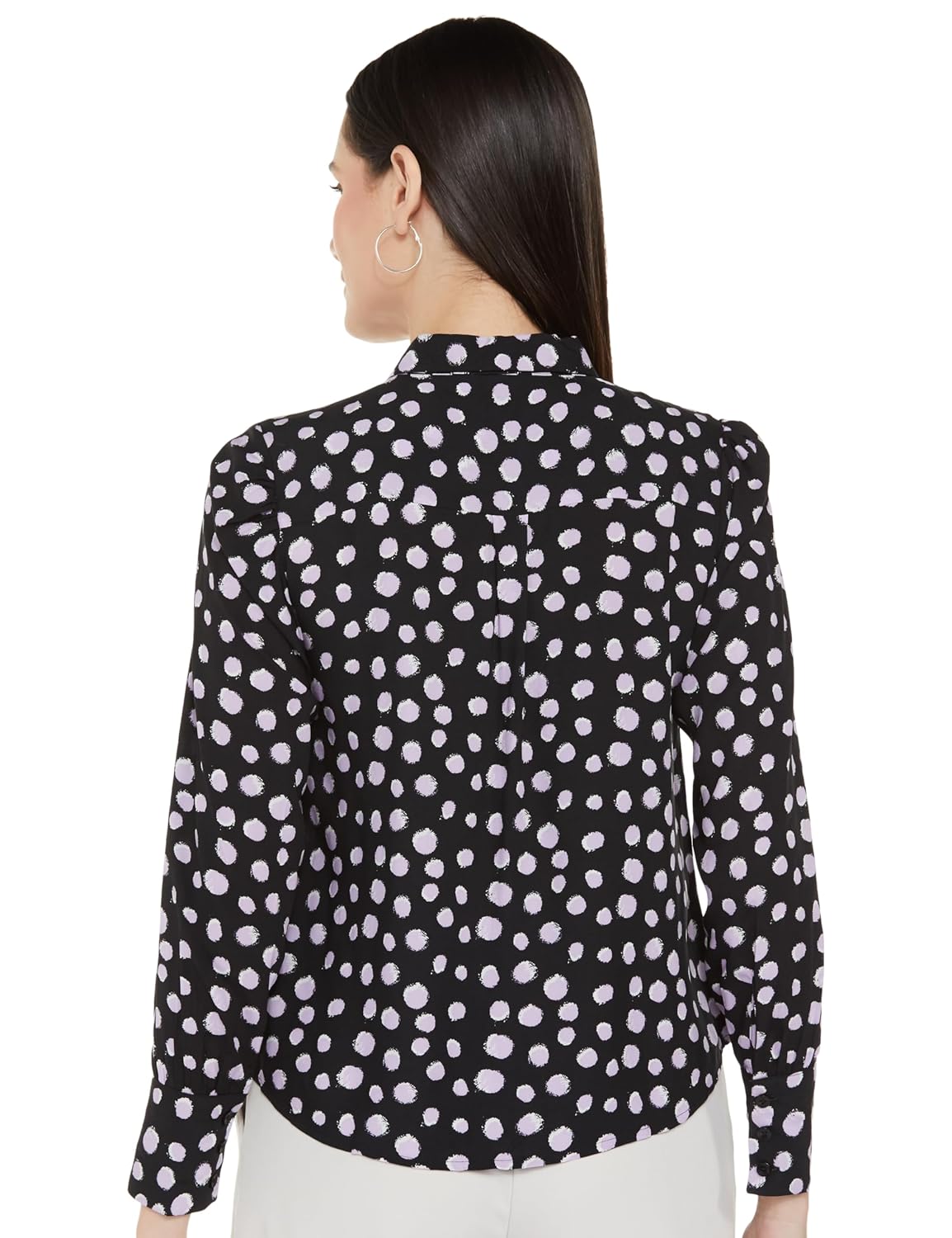 Allen Solly Women's Black Printed Full Sleeve Casual Shirt