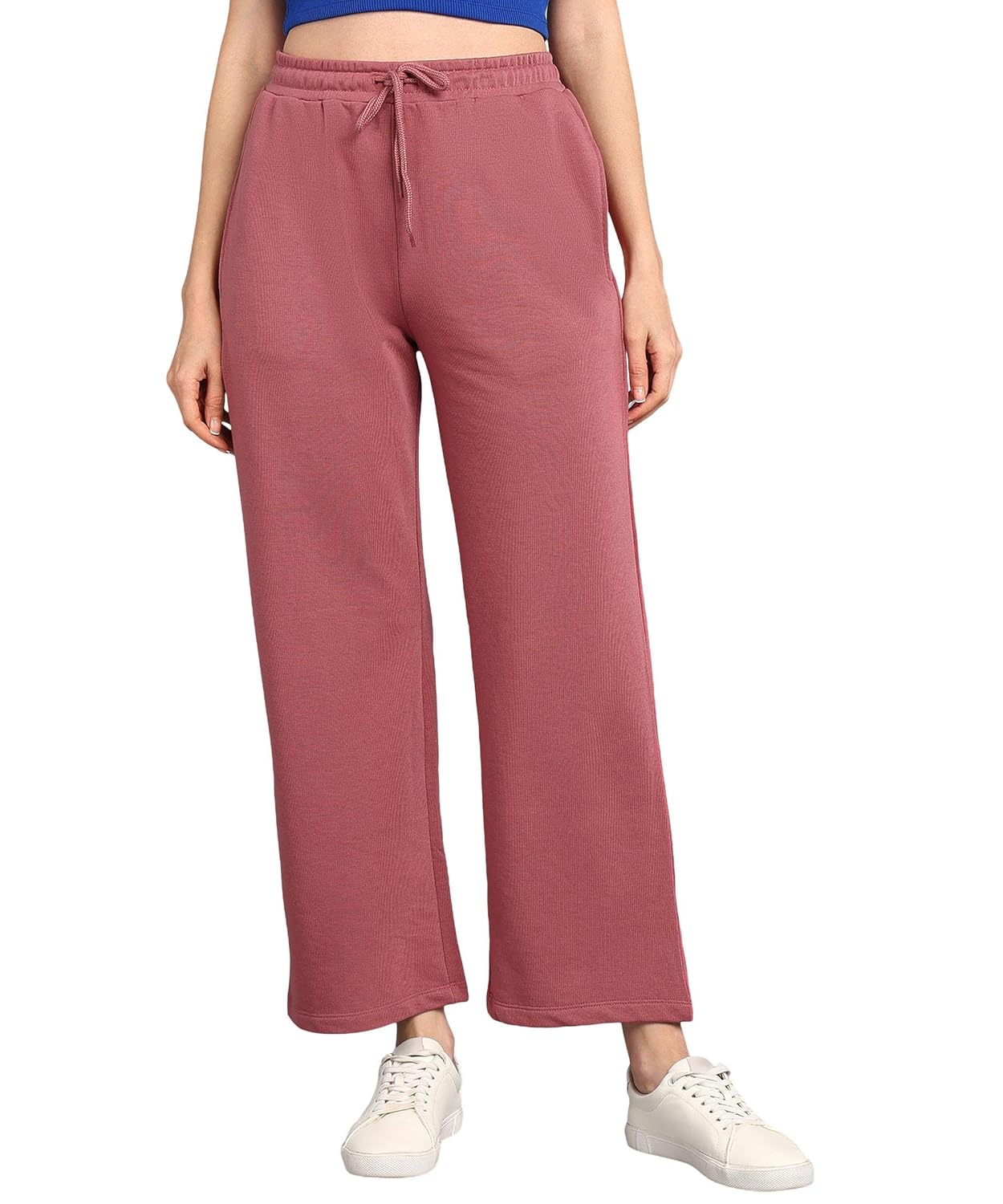 Alan Jones Clothing Solid Women's Relaxed Fit Wide Legs Track Pant
