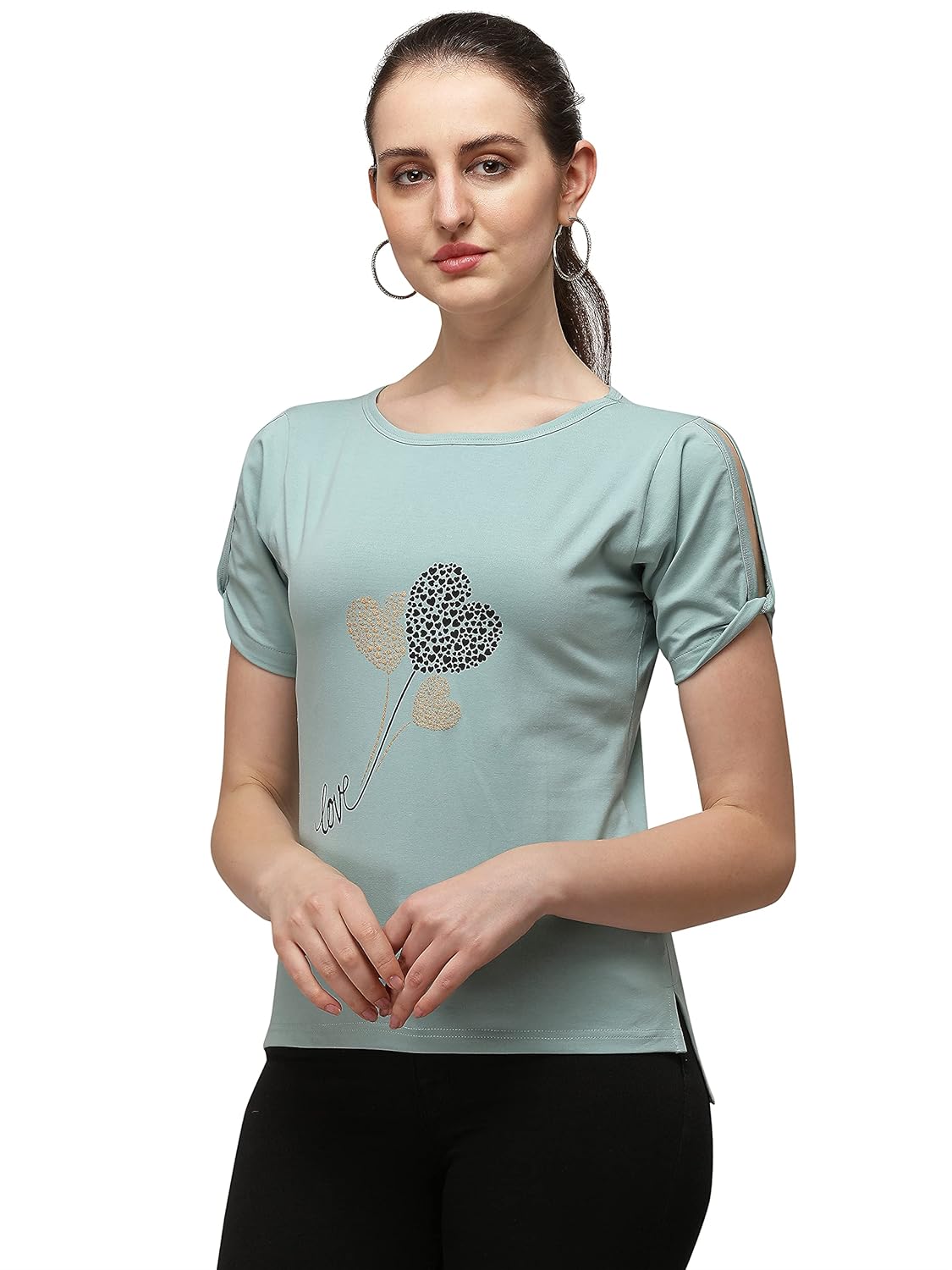 GRECIILOOKS Women's Regular Fit Printed Top Women's Regular Fit Printed Top T-Shirt