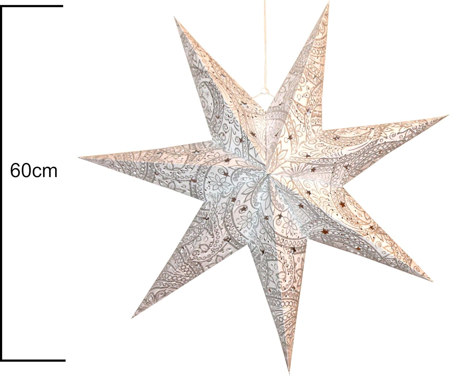 Kidsy Winsy Hanging Big Paper Star | 23 Inches, Glitter Star for Diwali| Decoration Item for Home | Recycled Cotton Paper| New Year Party, Christmas Decorations, Wedding and Anniversary Decor