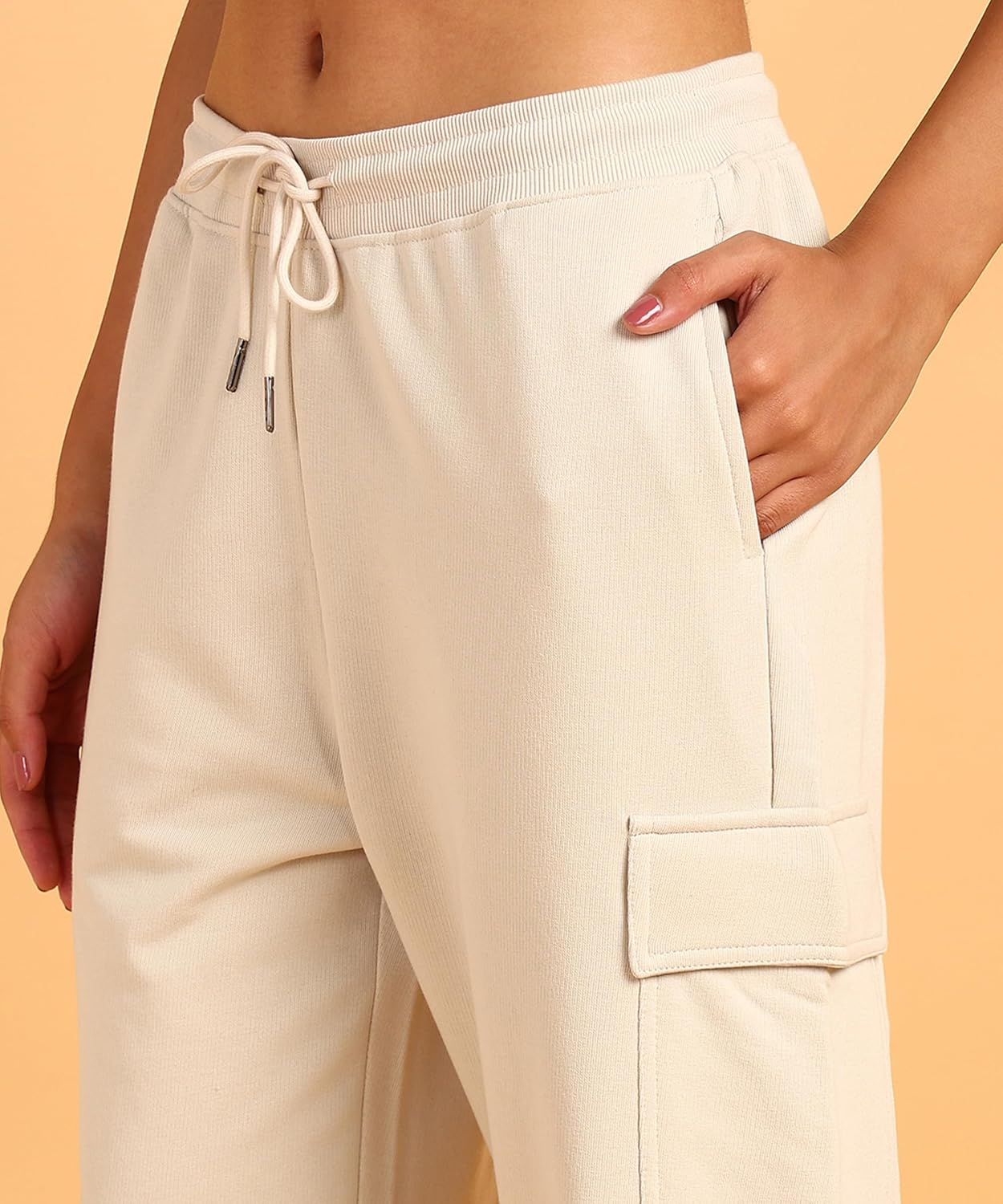Alan Jones Clothing Solid Women's Cargo Pants with Adjustable Cuffs