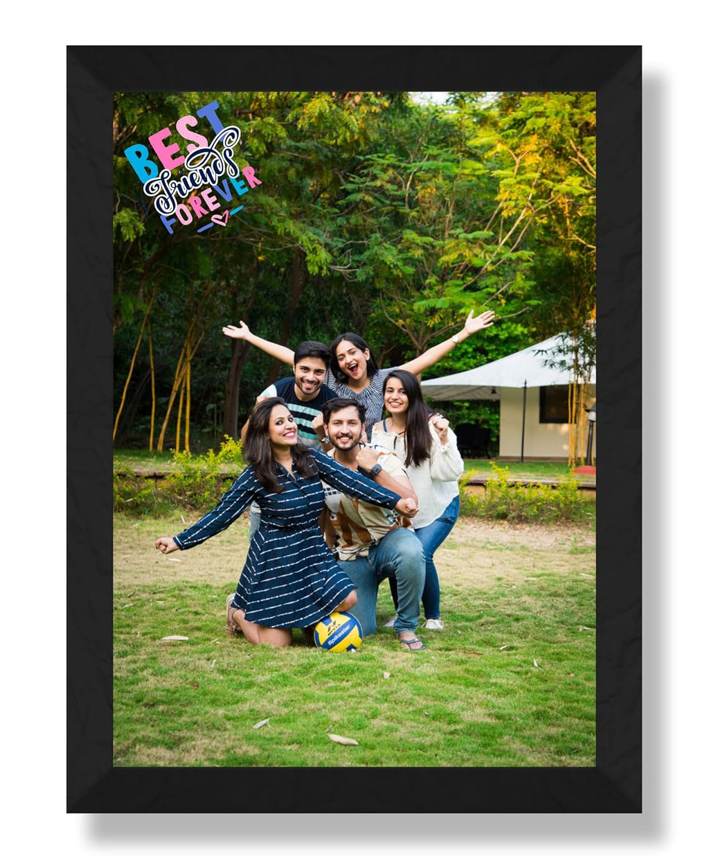 SAF photo frame Best Friends Forever Customized Black Frame Photo Frame For home And wall décor,Living Room And Bedroom||Personalized Photo Frame Couple,Family,and Friends 30 cm x 23 cm PF-B-08
