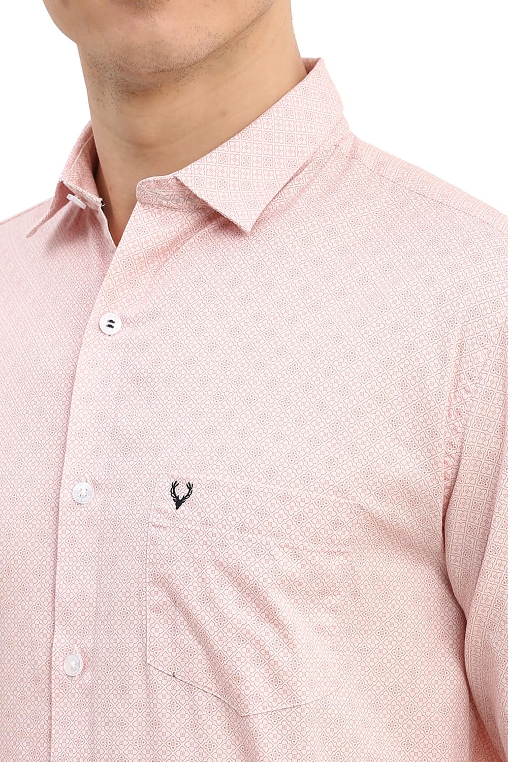 Allen Solly Men Pink Slim Fit Print Full Sleeves Casual Shirts