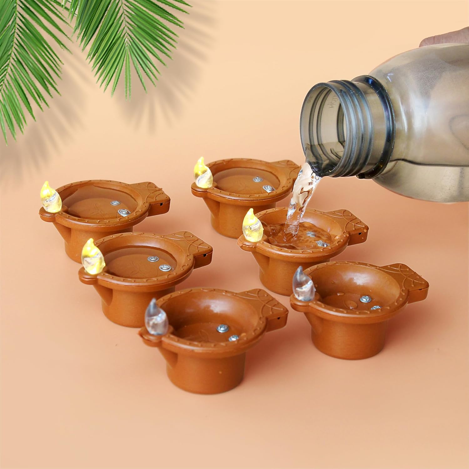 Decovaa Water Sensor Electric Diyas Candle Eco-Friendly Water Sensor Diya for Diwali Decoration, Festival, Pooja, Bolcony, Rangoli and Home Decoration (Pack of 12)