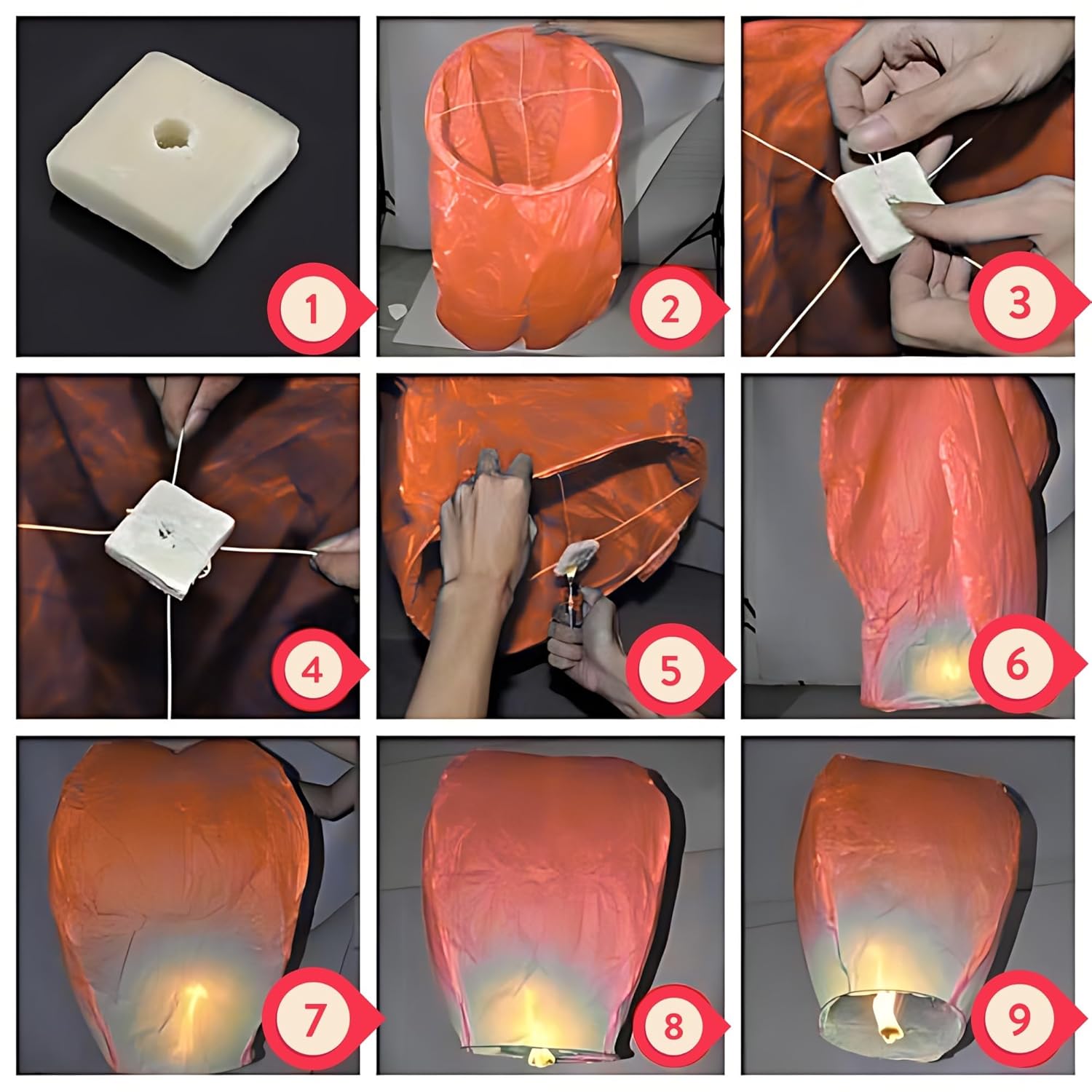 Party Crave Paper Sky Lantern Hot Air Balloon with Wax Candle Beautiful Lanterns for Weddings/Birthdays/Theme Parties/Diwali/New Year/Christmas & Many More (Yellow, 20pc Packing)