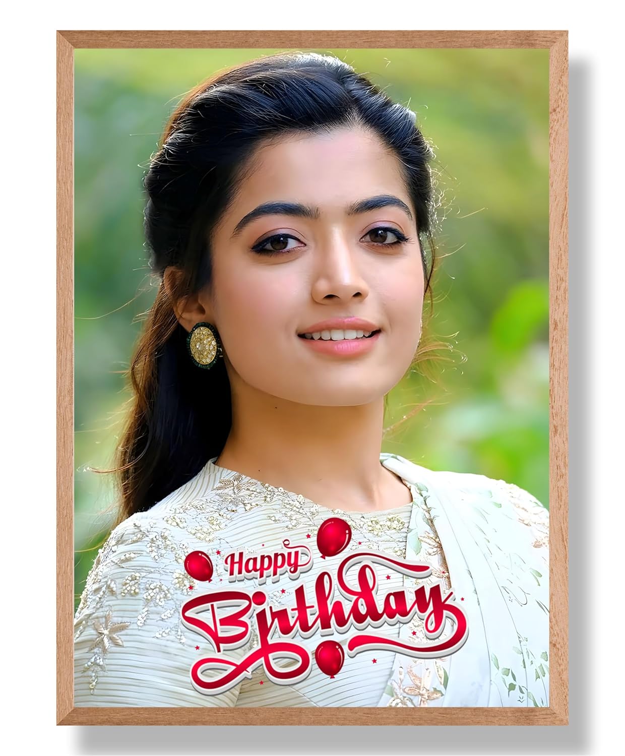 SAF photo frame Happy birthday Customized natural color Frame Photo Frame For home And wall décor,Living Room And Bedroom||Personalized Photo Frame Couple,Family,and Friends 30 cm x 23 cm PF-N-23