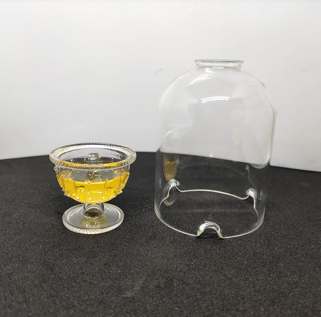 Akhand Diya for Puja Diya Oil Lamp Tea Light Holder Lantern, Handi Diya (Akhand Jyot Diya) Home Decor,Oil Lamp/Lantern Deepak - 4 inch Height Glass Cover