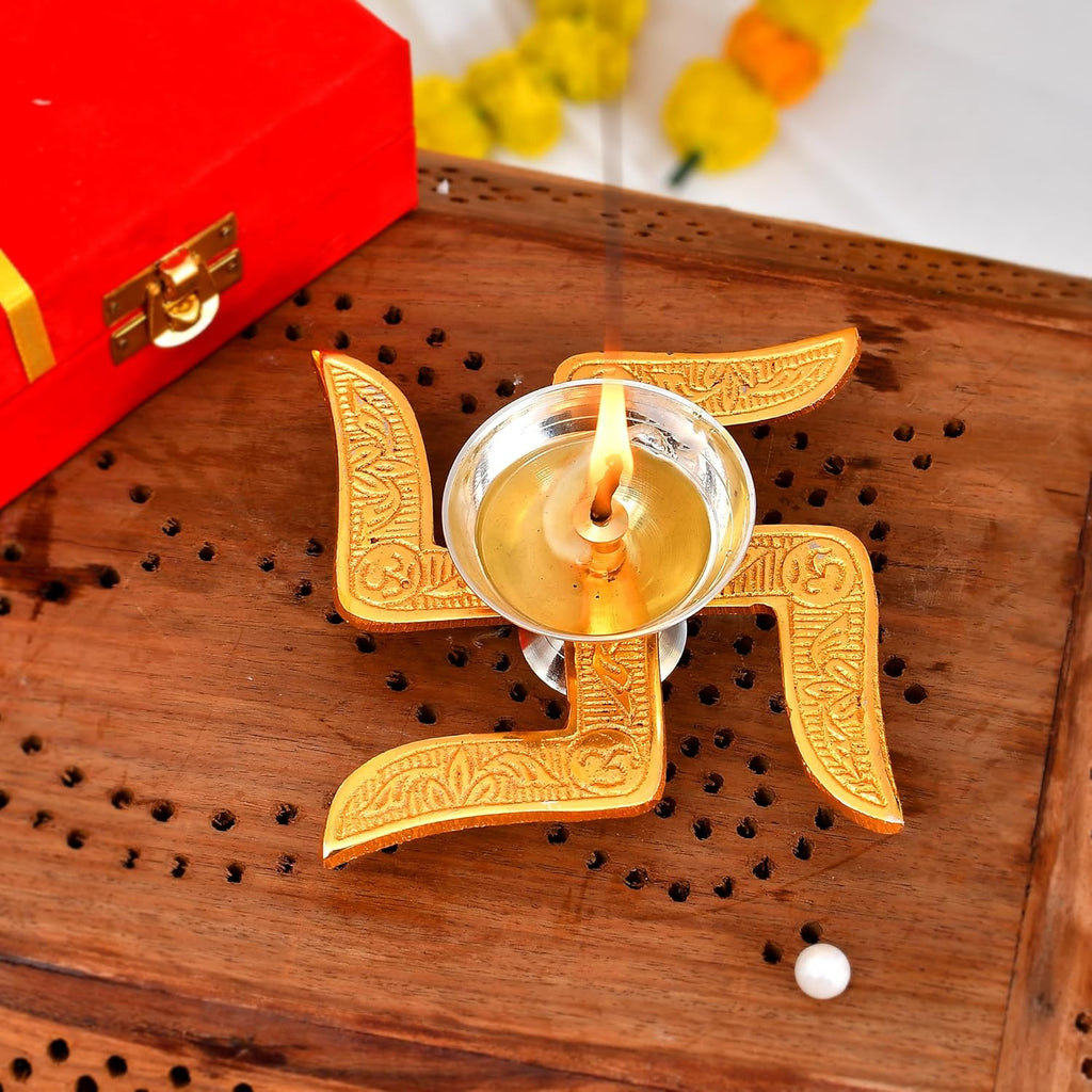 Craftvatika Gift Items for Home - Brass Diya for Pooja,Decoration Item | Premium Peetal Diya for Pooja Gift Set, Gift for Family Friends Employee,Return Gift,Cooperate Gift