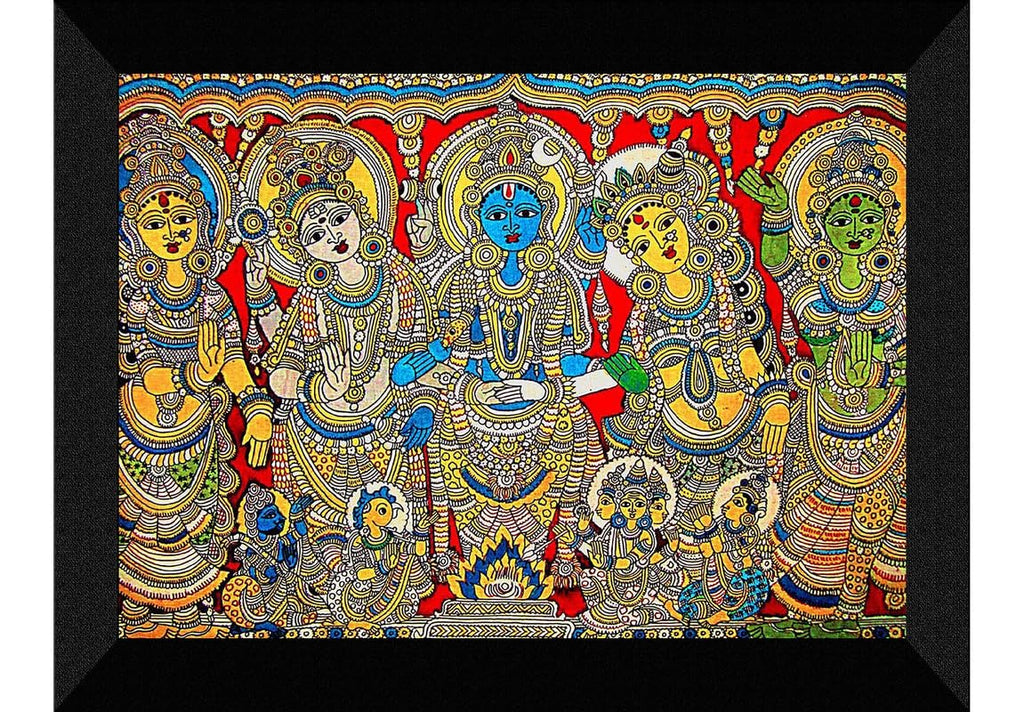 SAF paintings Kalamkari Art Black frame painting for Wall Decoration SA-SANFK33344