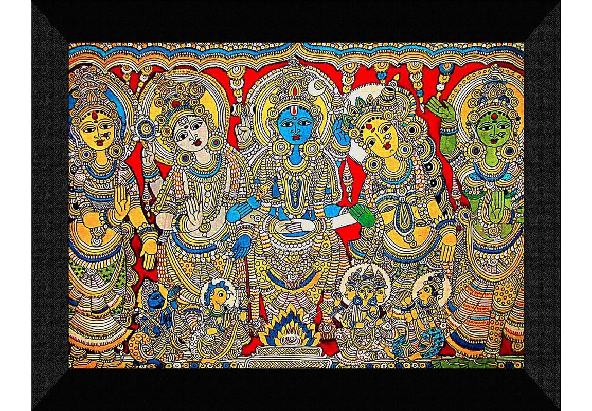 SAF paintings Kalamkari Art Black frame painting for Wall Decoration SA-SANFK33344