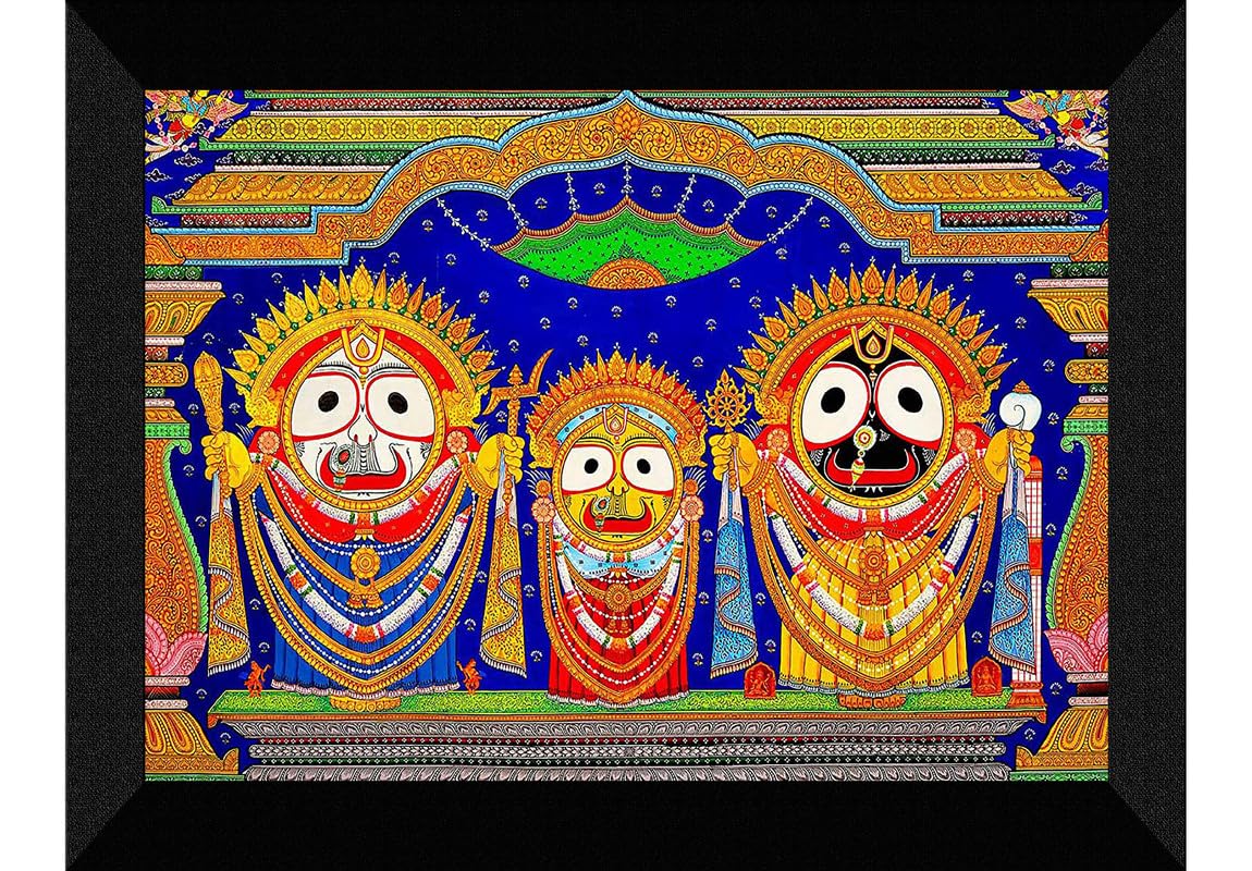 SAF paintings Lord Jagannath Black frame painting for Wall Decoration SA-SANFK33342