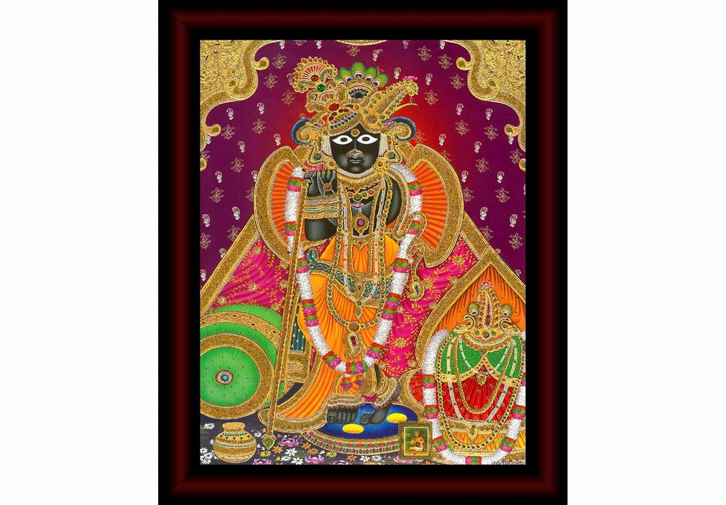 SAF paintings Banke Bihari Framed Acrylic Glass Painting 14 inch x 11 inch SANFR01