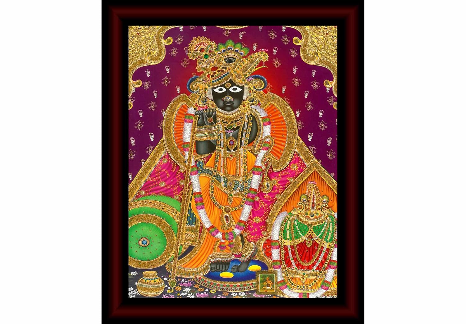 SAF paintings Banke Bihari Framed Acrylic Glass Painting 14 inch x 11 inch SANFR01