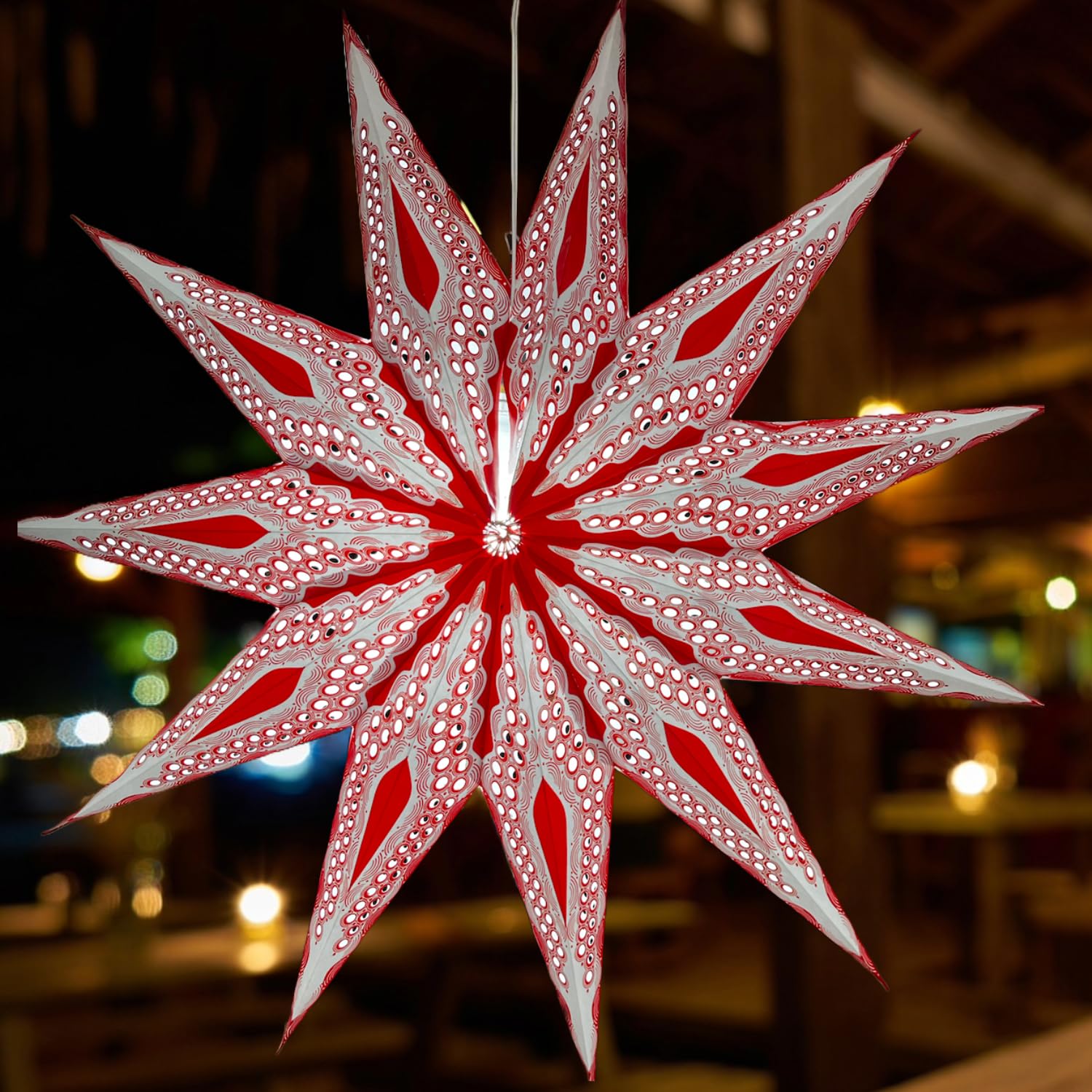 ALILA STAR Hanging Lantern Kandil Lamp Shade Akash kandil For Home Diwali Christmas Balcony Xmas Decoration Hotels Decor Decoration