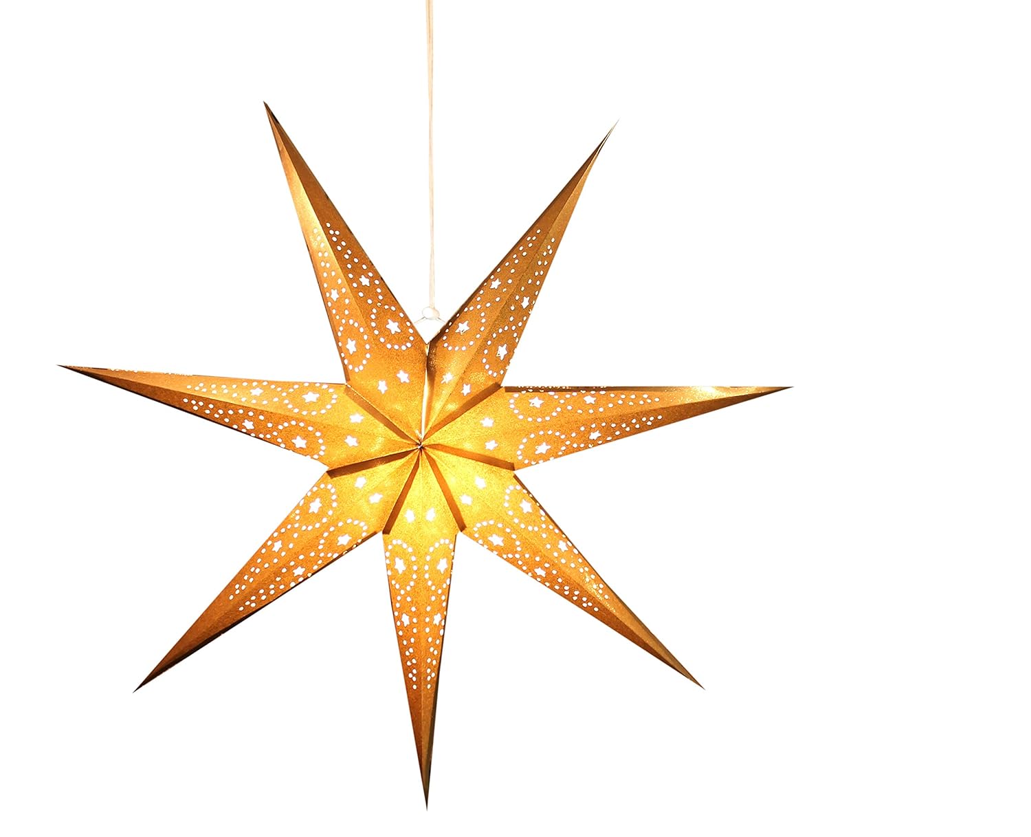 Kidsy Winsy Hanging Big Paper Star | 29 Inches, Glitter Star for Diwali| Decoration Item for Home | Recycled Cotton Paper| New Year Party, Christmas Decorations, Wedding and Anniversary Decor