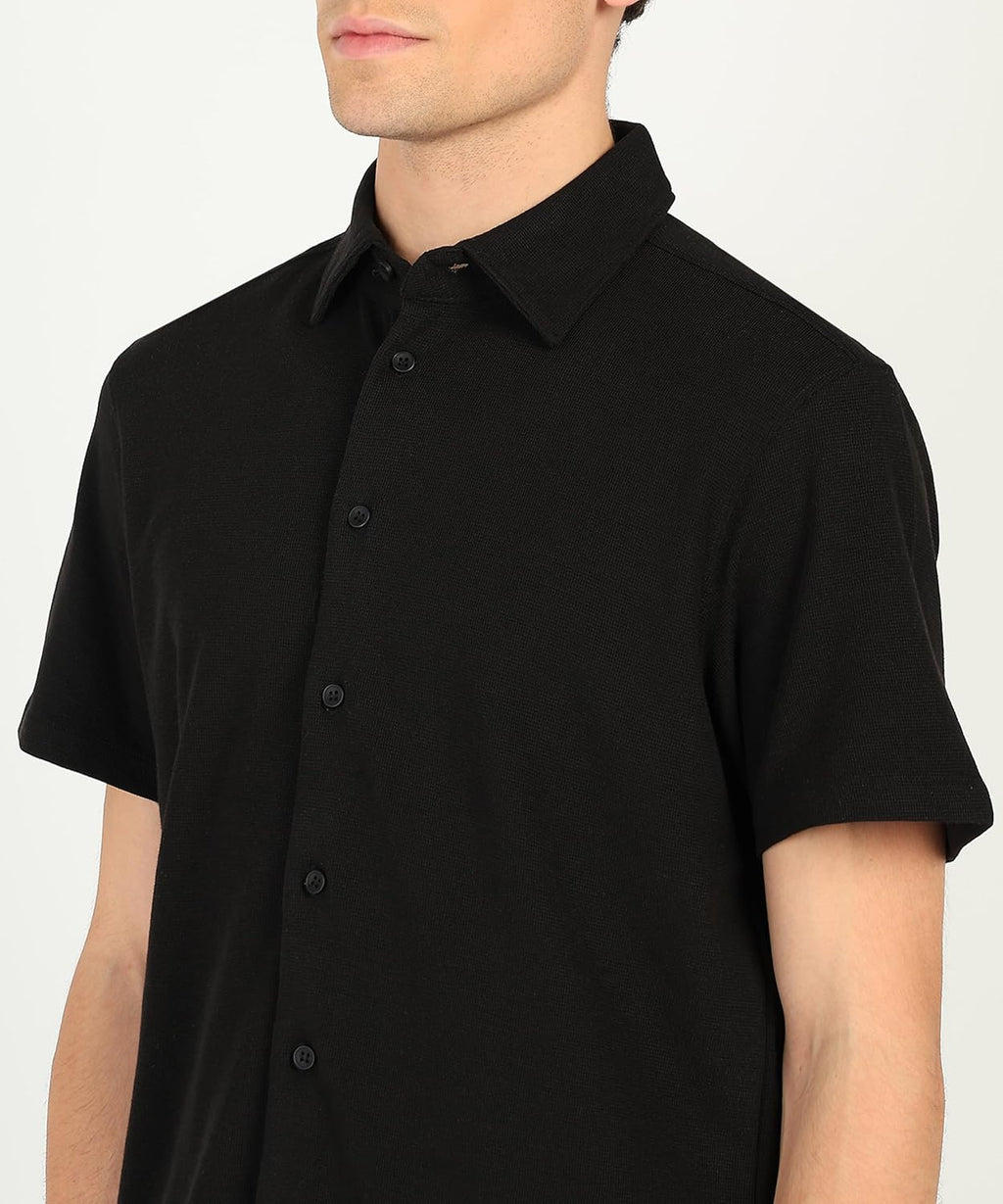 Alan Jones Clothing Men's Casual Relaxed Fitl Waffle Open Shirt-6