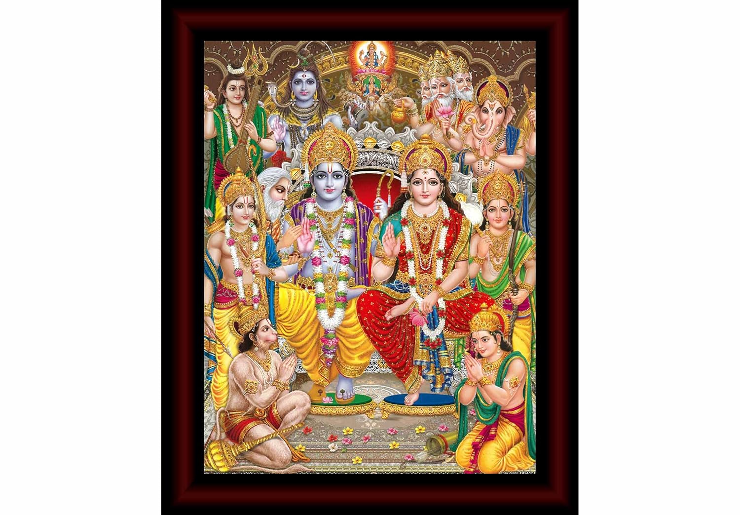 SAF paintings Ram Darbar Framed Acrylic Glass Painting 14 inch x 11 inch SANFR12(Multicolor)