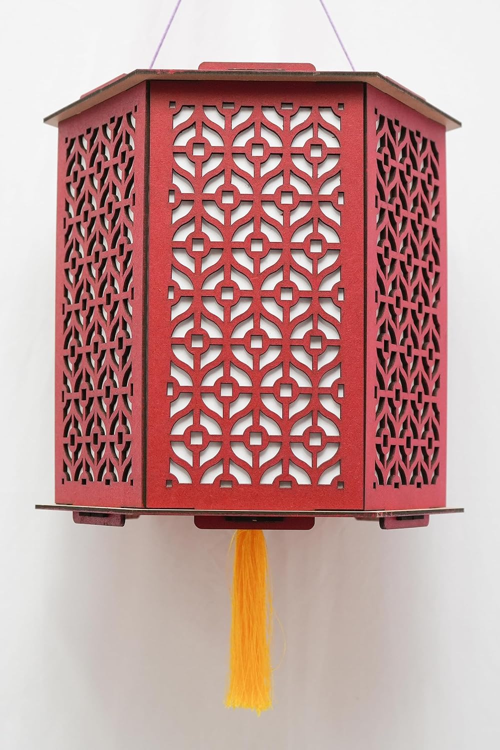 Eco-Friendly, Foldable Akashkandil, Decorative Diwali Lamp, Diwali Festival Hanging Light Lantern Made in India with (3 Mode) 7 in 1 LED Light for Festival Indoor Outdoor Decorations- Hexagon (H05)