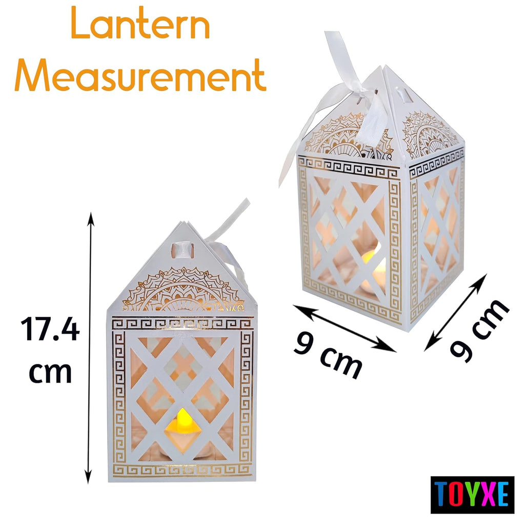 TOYXE Paper Lantern LED Tea Lights Candle for Decoration Set of 10 Pieces | Merry Christmas Decoration Item