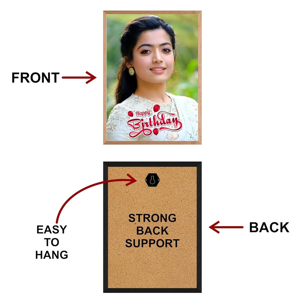 SAF photo frame Happy birthday Customized natural color Frame Photo Frame For home And wall décor,Living Room And Bedroom||Personalized Photo Frame Couple,Family,and Friends 30 cm x 23 cm PF-N-23