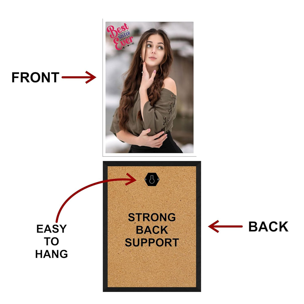 SAF photo frame Best sister ever Customized White Frame Photo Frame For home And wall décor,Living Room And Bedroom||Personalized Photo Frame Couple,Family,and Friends 30 cm x 23 cm PF-W-15