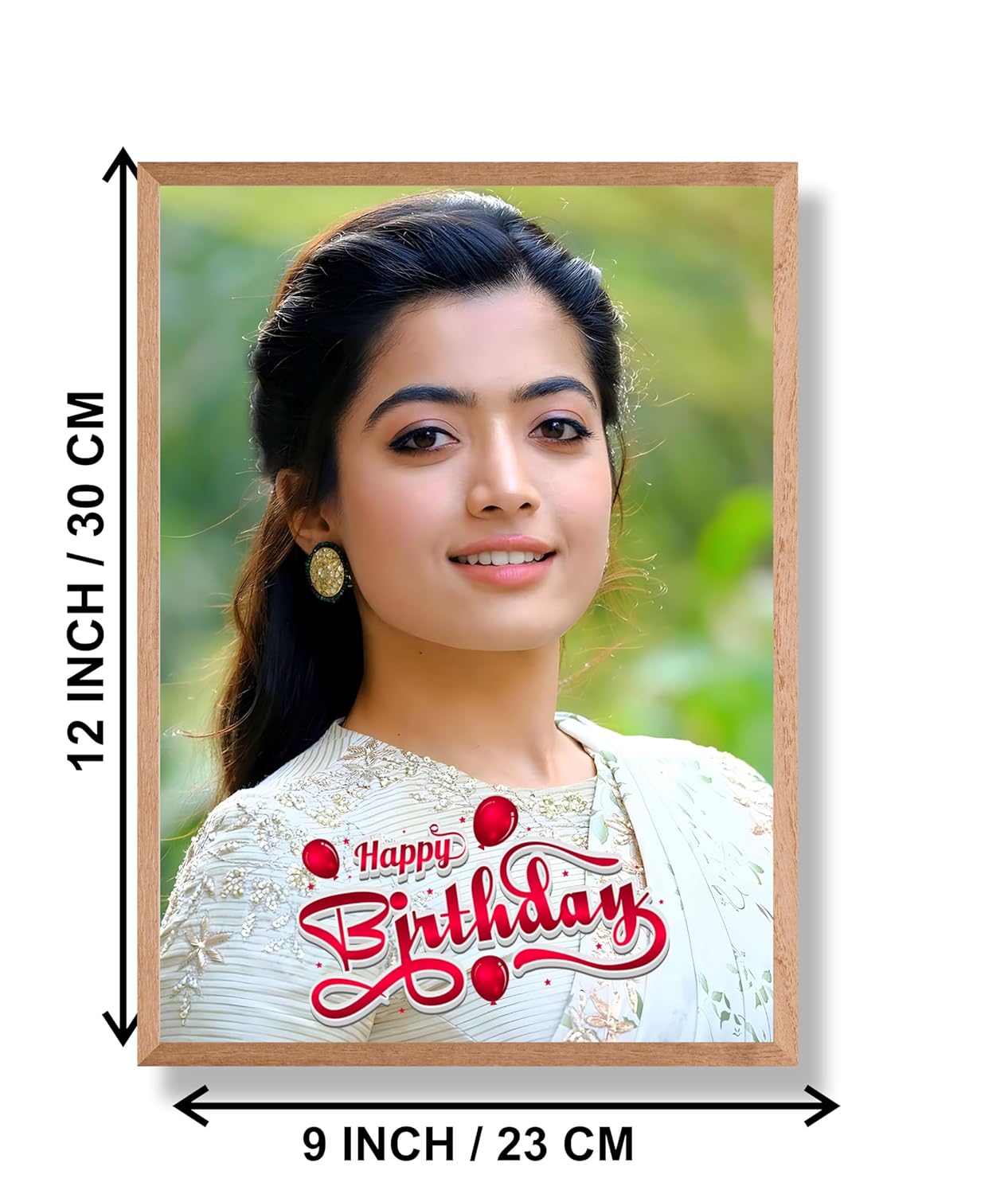 SAF photo frame Happy birthday Customized natural color Frame Photo Frame For home And wall décor,Living Room And Bedroom||Personalized Photo Frame Couple,Family,and Friends 30 cm x 23 cm PF-N-23