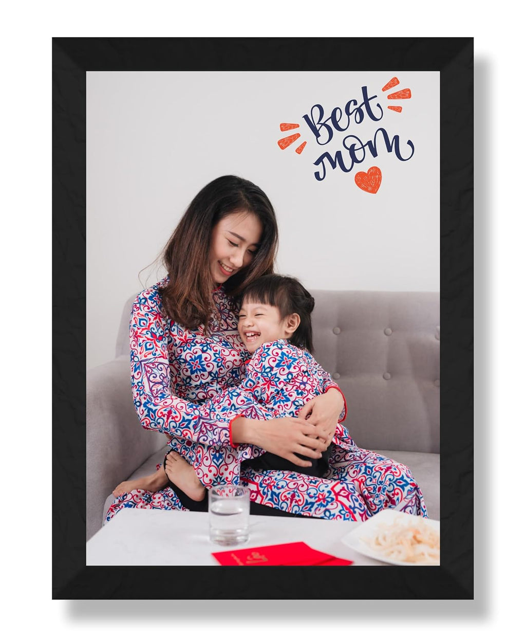 SAF photo frame Best Mom Customized Black Frame Photo Frame For home And wall décor,Living Room And Bedroom||Personalized Photo Frame Couple,Family,and Friends 30 cm x 23 cm PF-B-07
