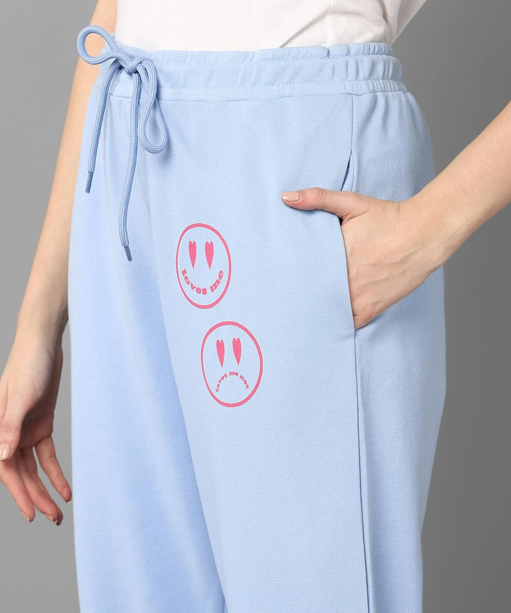 Alan Jones Clothing Women's Solid Comfort Fit Ankle Length Cotton Track Pant
