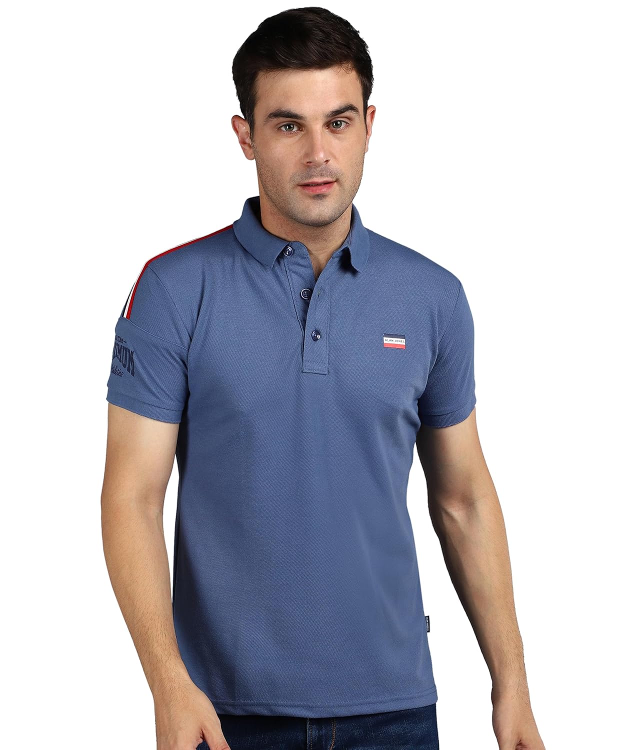 Alan Jones Clothing Men's Solid Slim Fit Polo T-Shirt-1