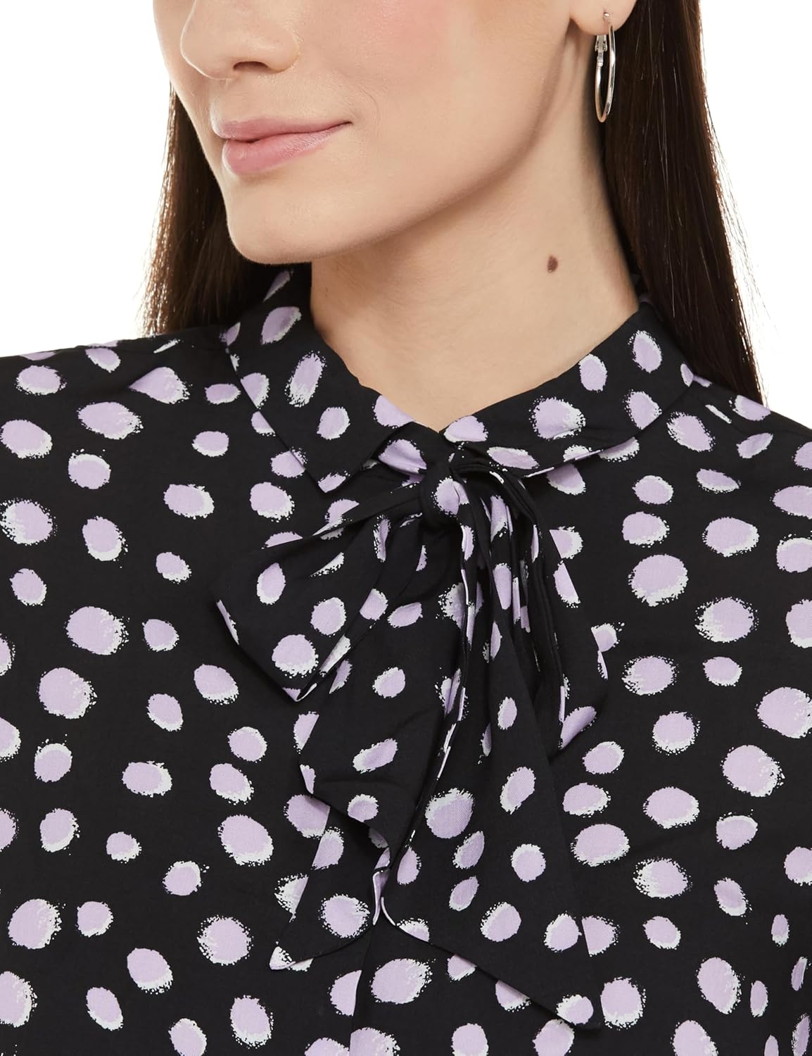 Allen Solly Women's Black Printed Full Sleeve Casual Shirt