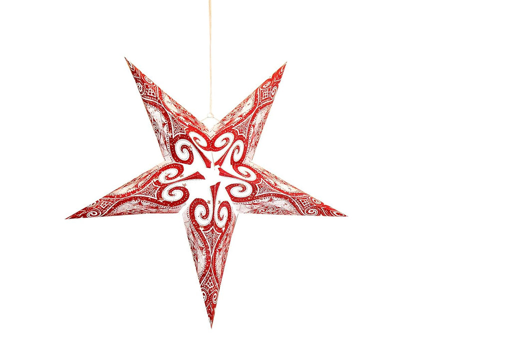 KidsyWinsy Decorative Glitter Paper Star 60cm, 5 arms, with Beautiful Design, Premium Recycled Cotton Paper Used, Perfect for Bday Party, Wedding, Anniversary and Home Decoration?