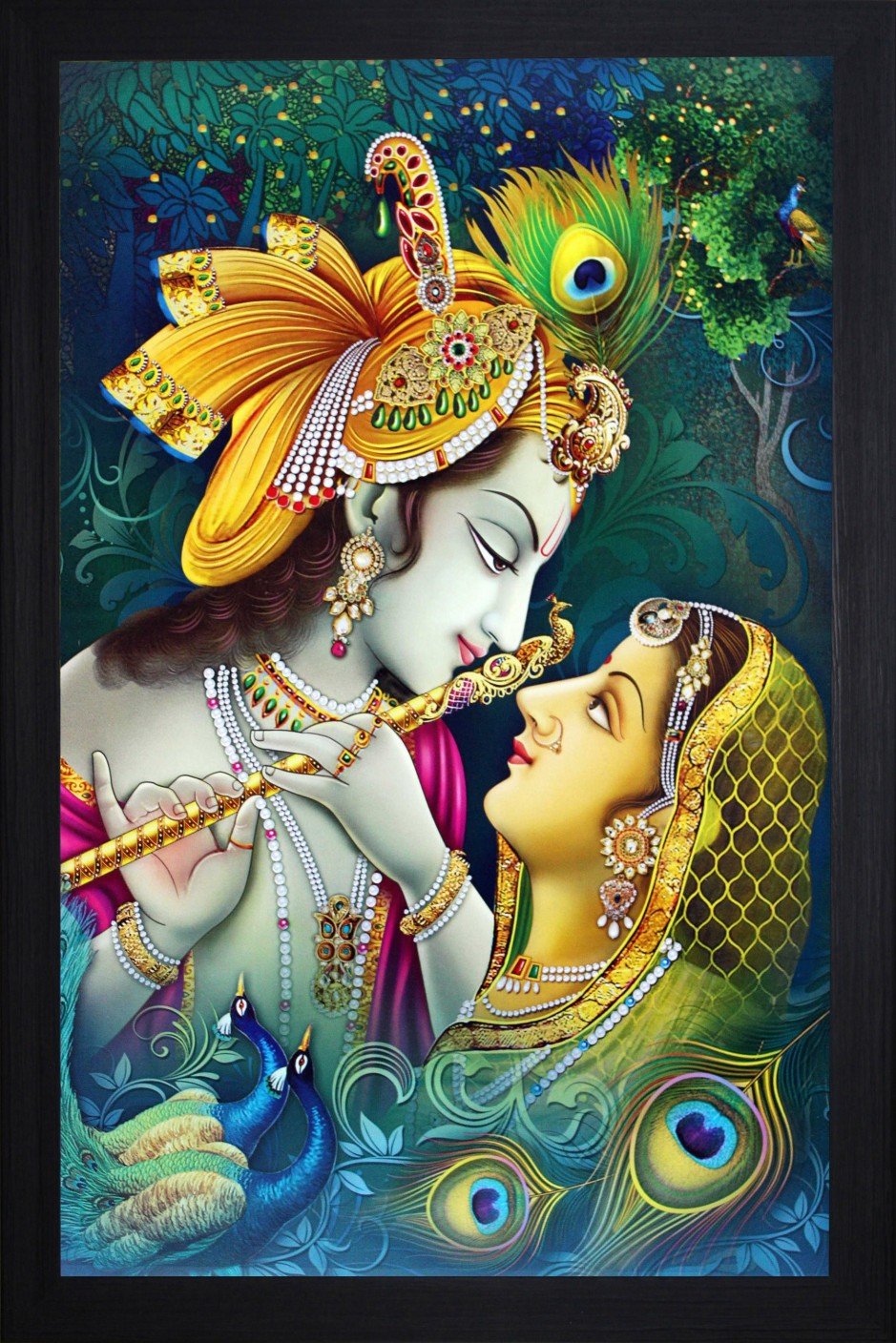 SAF paintings Krishna Framed Painting (Synthetic, 35 cm x 50 cm x 2 cm, Special Effect Textured, SANFSA07J)