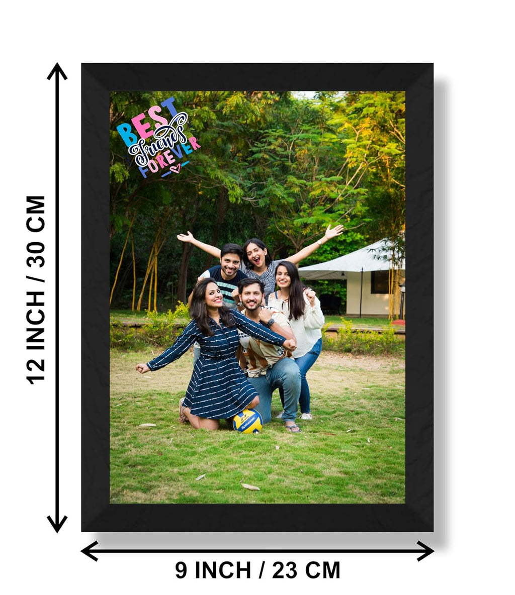 SAF photo frame Best Friends Forever Customized Black Frame Photo Frame For home And wall décor,Living Room And Bedroom||Personalized Photo Frame Couple,Family,and Friends 30 cm x 23 cm PF-B-08