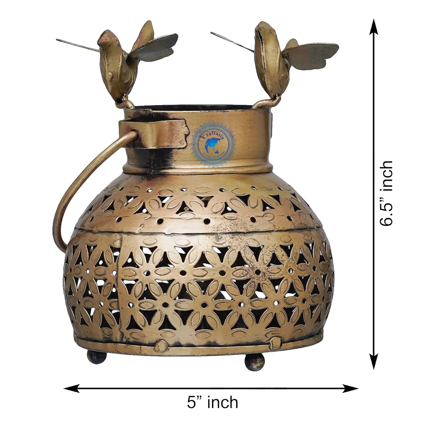 Craftasia Bird Lantern with Bells and Wall Stand, Lantern with T-Light and Diya Holder for Home and Garden Decor…