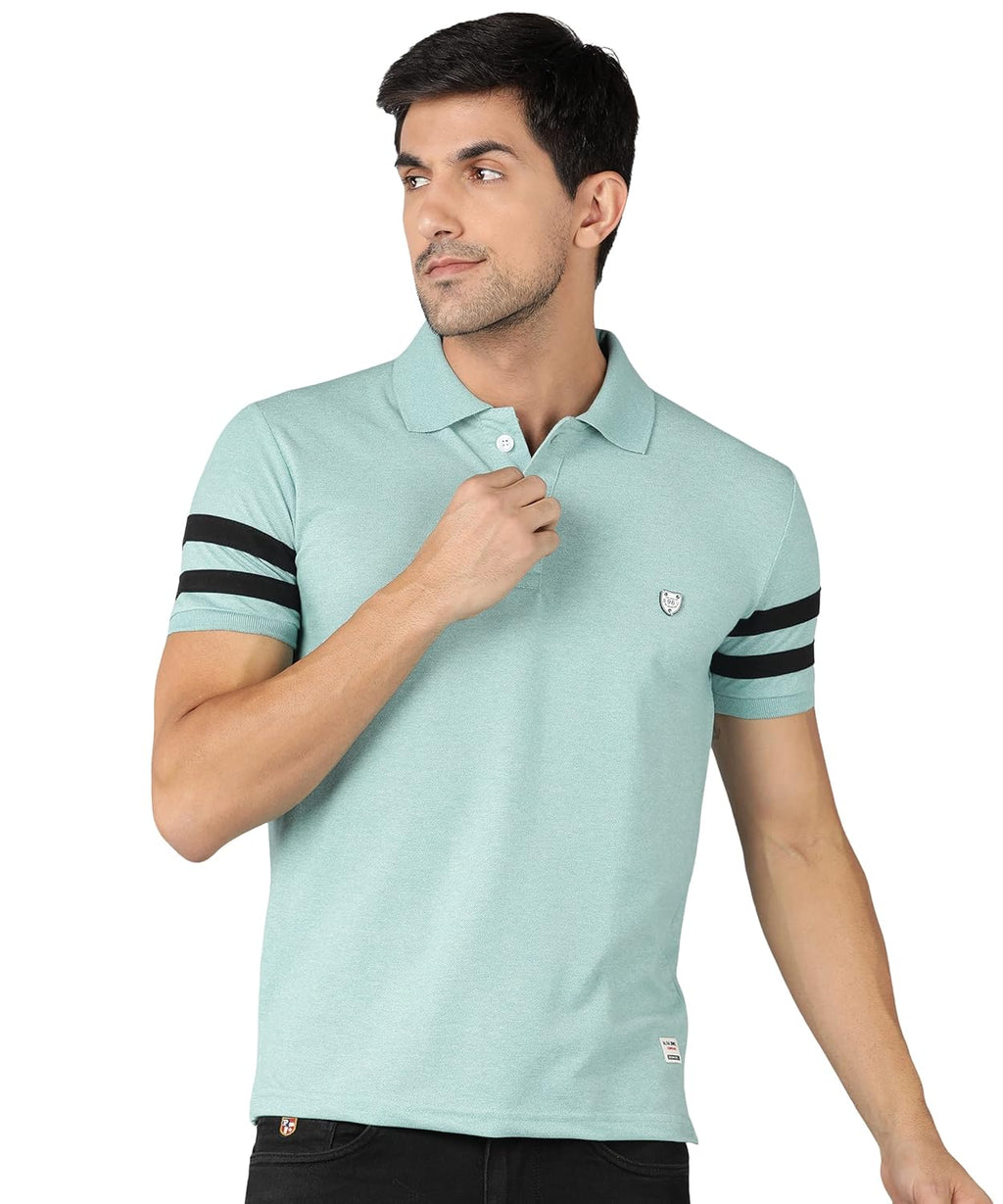 Alan Jones Clothing Men's Regular Soild Polo Regular Fit T-Shirt-1