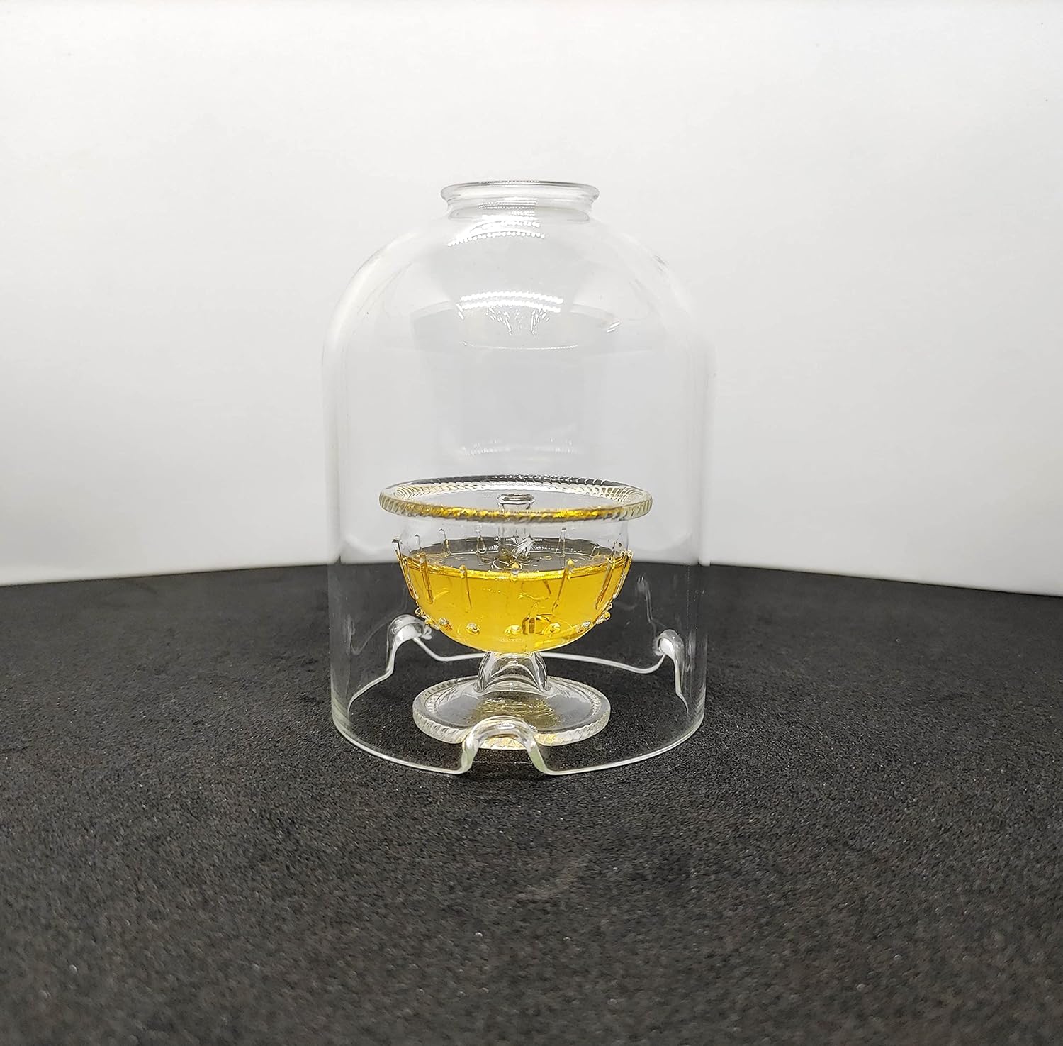 Akhand Diya for Puja Diya Oil Lamp Tea Light Holder Lantern, Handi Diya (Akhand Jyot Diya) Home Decor,Oil Lamp/Lantern Deepak - 4 inch Height Glass Cover