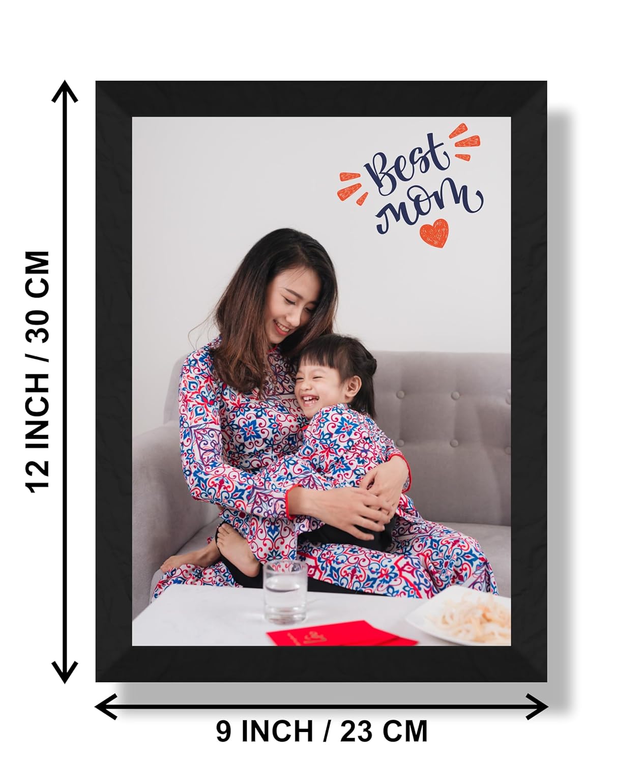 SAF photo frame Best Mom Customized Black Frame Photo Frame For home And wall décor,Living Room And Bedroom||Personalized Photo Frame Couple,Family,and Friends 30 cm x 23 cm PF-B-07