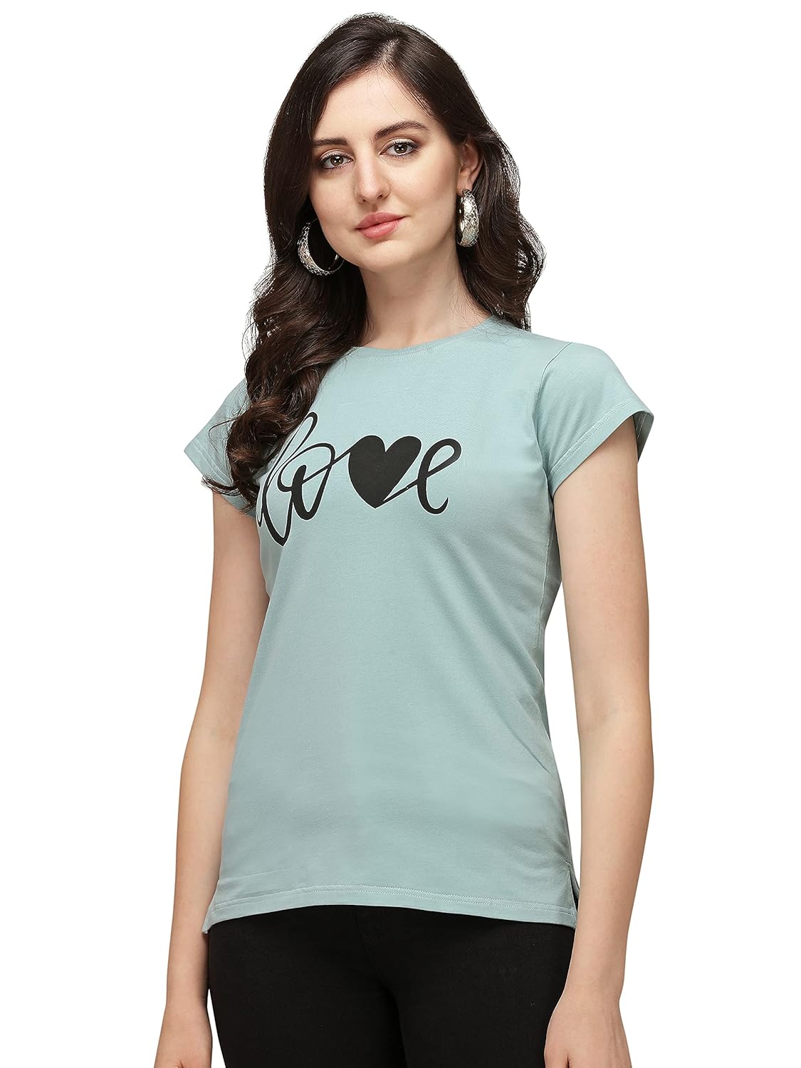GRECIILOOKS Women's Regular Fit Printed Top Women's Regular Fit Printed Top T-Shirt