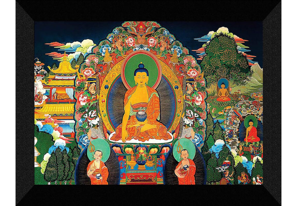 SAF paintings Lord Buddha Black frame painting for Wall SA-SANFK33387