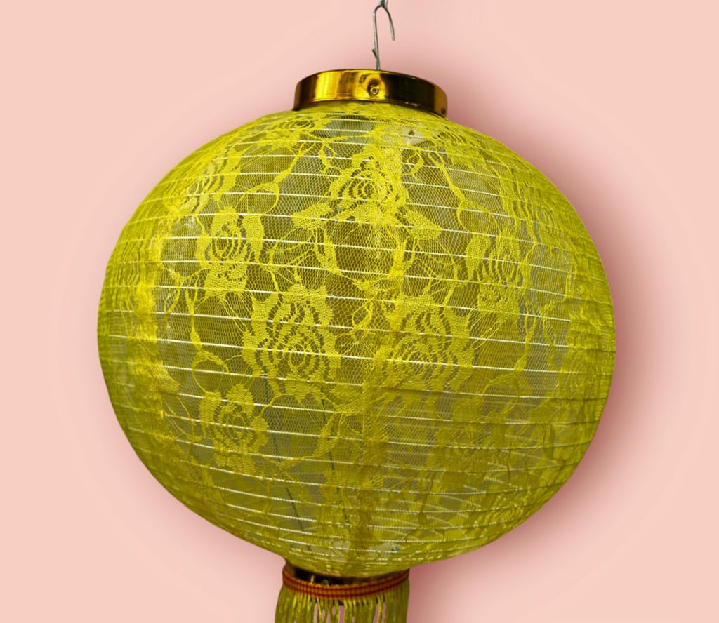 PartySanthe 16inch Colorful and Bright Cloth Diwali Hanging Lantern Handmade Festive Lantern Chinese Traditional Lantern Any 1pc