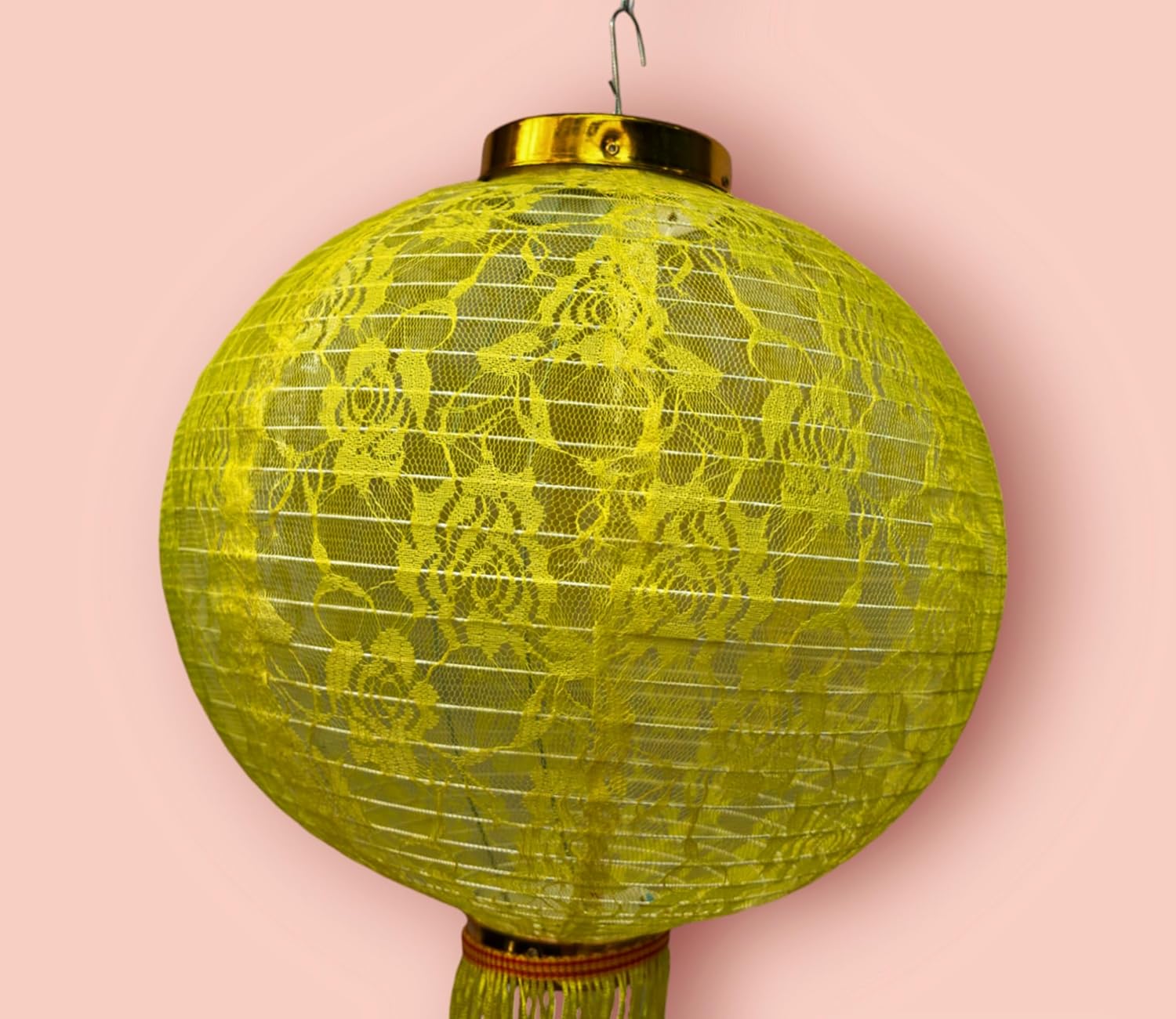 PartySanthe 16inch Colorful and Bright Cloth Diwali Hanging Lantern Handmade Festive Lantern Chinese Traditional Lantern Any 1pc